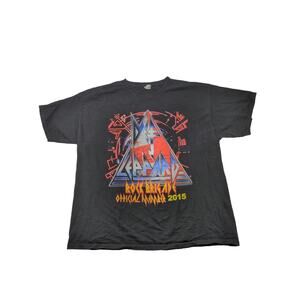 Def Leppard Rock Brigade Official Member 2015 T Shirt Size 2XL XXL Black